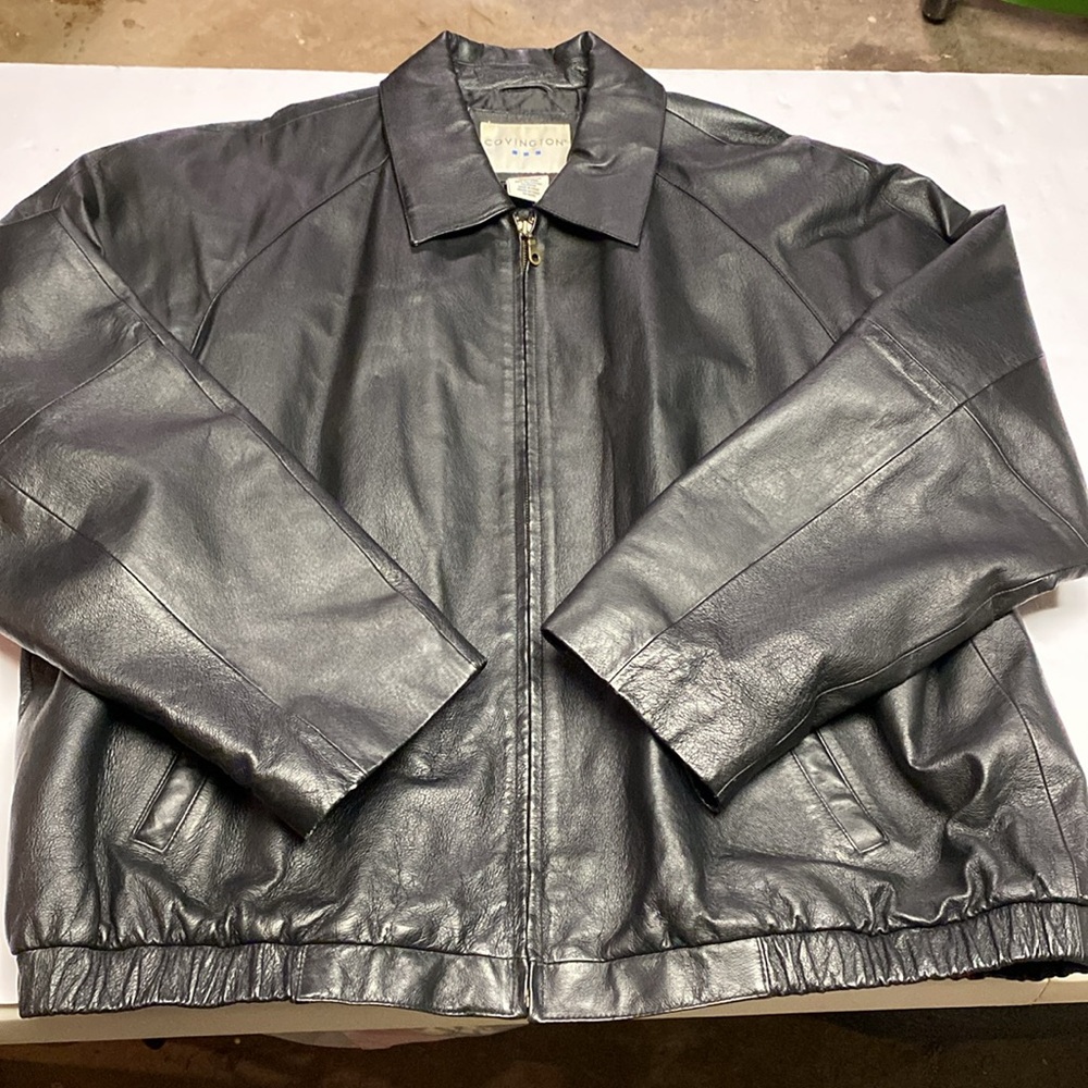 100% Genuine Leather Mens Jacket Black XXL Zipup Coat Biker Motorcycle Biker
